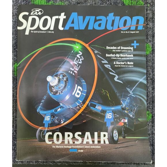 EAA Sport Aviation 20' 21' Plane Pilot Flight Travel Transport Hobby Fly - Picture 3 of 3